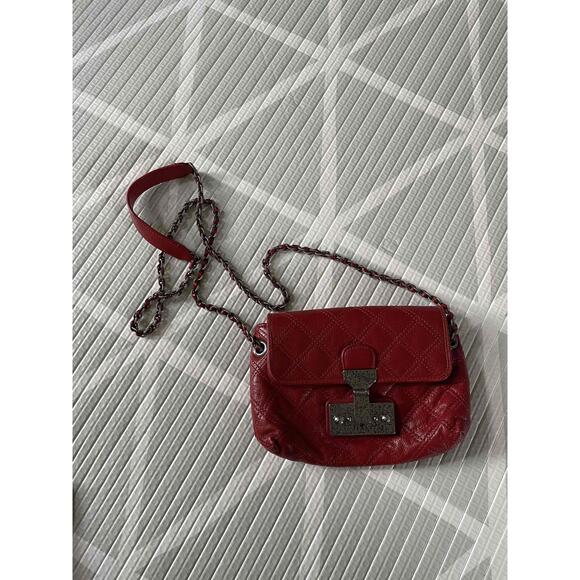 Marc Jacobs Handbags - Marc Jacobs‎ Womens Red Chain Strap Quilted Crossbody Handbag